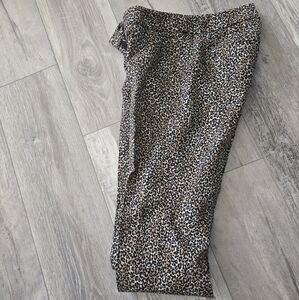 White House Black Market stretch leopard slim ankle pants